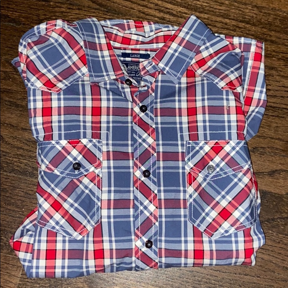 Men’s American Rag Large Plaid Button Down
